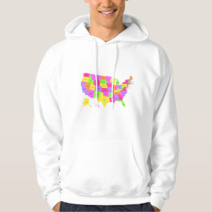 Posterkarte der Vereinigten Staaten von Amerika Hoodie