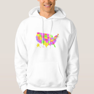 Posterkarte der Vereinigten Staaten von Amerika Hoodie