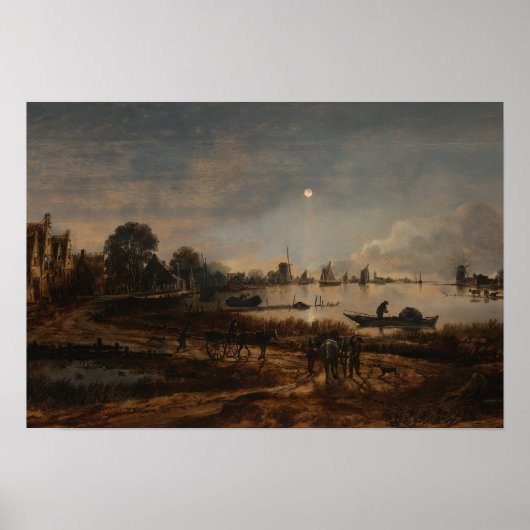 Posterlandschaft Fluss Van der Neer Poster (Vorne)