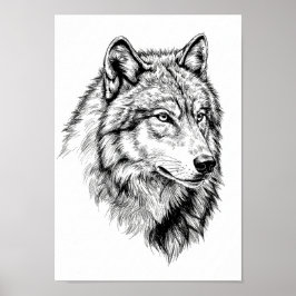 Posters Black and White Animal Portrait Poster