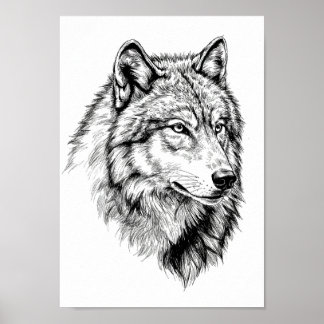 Posters Black and White Animal Portrait Poster