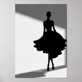 Posters Black and White Fashion Silhouette Poster