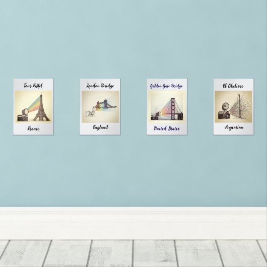 Posters de Ciudades que Inspiran Print Set (Holzboden)