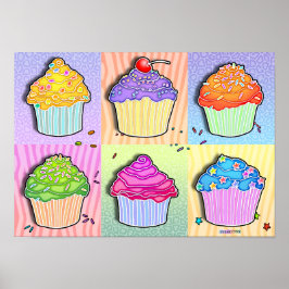 Posters, Prints - Pop Art Cupcakes Poster