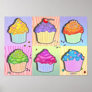 Posters, Prints - Pop Art Cupcakes Poster