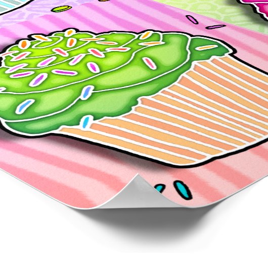 Posters, Prints - Pop Art Cupcakes Poster (Ecke)