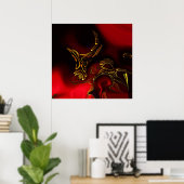 Posters ZIZAGO Art Abstrakt Red Black Gold 2 Poster (Heimbüro)