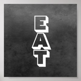 Postertypografie in der Küche grau-weiß Poster