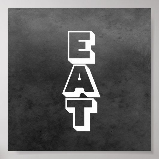 Postertypografie in der Küche grau-weiß Poster (Vorne)