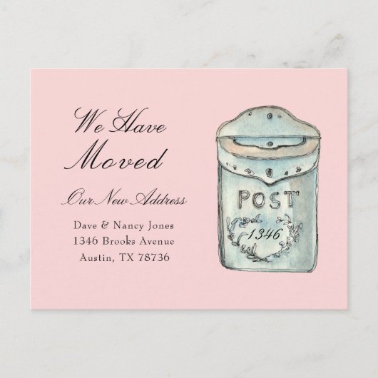 Postfach Aquarell Neue Zuhause Moving Postcard Postkarte (Vorderseite)