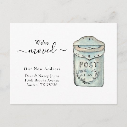Postfach Aquarell Neue Zuhause Moving Postcard Postkarte (Vorderseite)