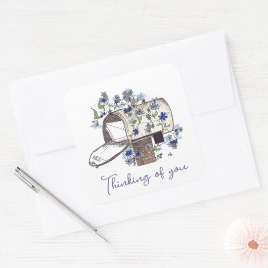 Postfach Briefkastenzustellung eines Aufklebers fü Quadratischer Aufkleber (Umschlag)