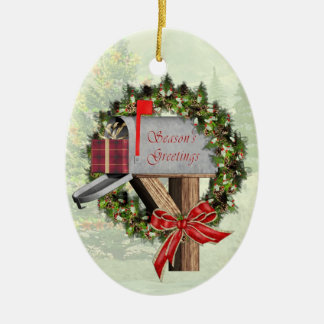 Postfach, Kranz und Gift Mail Carrier Ornament