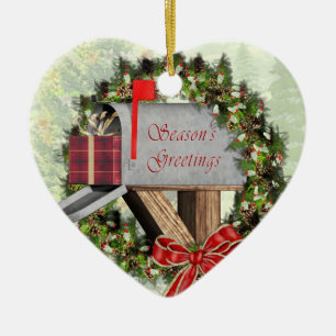 Postfach, Kranz und Gift Mail Carrier Ornament