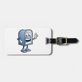 Postfach Mascot Happy Blue Postal Zeichen Gepäckanhänger (Vorderseite horizontal)