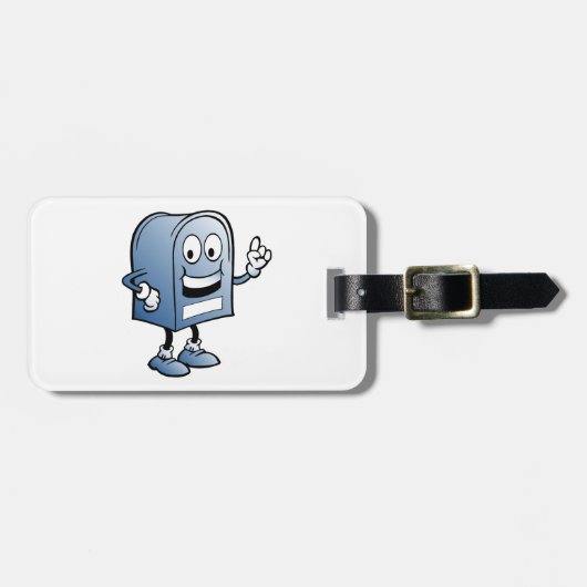 Postfach Mascot Happy Blue Postal Zeichen Gepäckanhänger (Vorderseite horizontal)