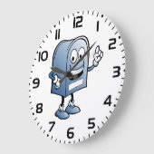 Postfach Mascot Happy Blue Postal Zeichen Große Wanduhr (Winkel)