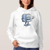 Postfach Mascot Happy Blue Postal Zeichen Hoodie (Vorderseite)