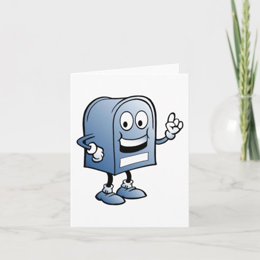 Postfach Mascot Happy Blue Postal Zeichen Karte (Vorderseite)