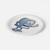 Postfach Mascot Happy Blue Postal Zeichen Pappteller (Schrägansicht)