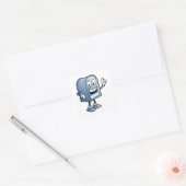 Postfach Mascot Happy Blue Postal Zeichen Quadratischer Aufkleber (Umschlag)