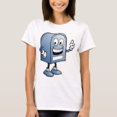 Postfach Mascot Happy Blue Postal Zeichen T-Shirt (Vorderseite)