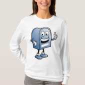 Postfach Mascot Happy Blue Postal Zeichen T-Shirt (Vorderseite)