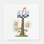 Postfach mit Daisis und Herzenflagge Country Garde Serviette (Vorderseite)