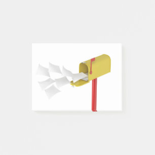 Postfach mit fliegenden Buchstaben Post-it Klebezettel