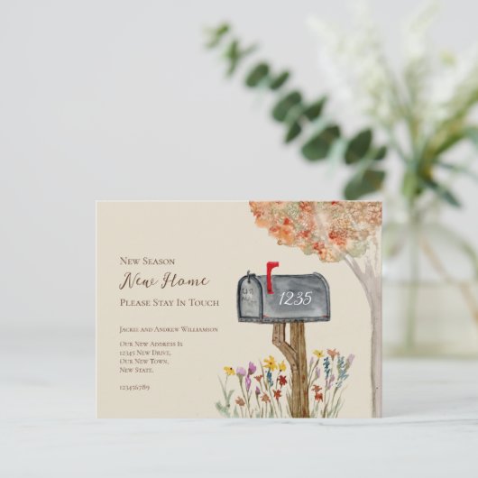 Postfach Neue Jahreszeit Neue Zuhause Adressänderu Postkarte (Stehend Vorderseite)
