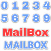 Postfach-Nummern 0 1 2 3 4 5 6 7 8 9 Aufkleber (Vorderseite)