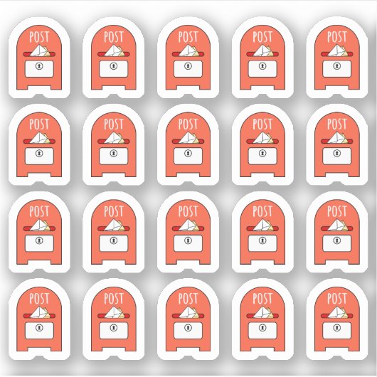 Postfach Postfach Postfach Briefumschlag Planer Aufkleber (Vorderseite)