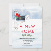 Postfach Wasserfarbe Neue Zuhause Winter-Bewegung Einladung (Vorderseite)