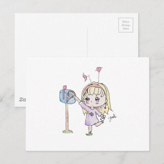 Postfachfrau Postkarte (Vorne/Hinten)