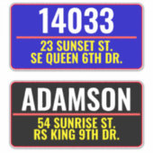 Postfachnummern der Adressstraße (Personalisierter Aufkleber (Vorderseite)