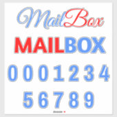 Postfachsatz mit Zahlen Aufkleber (Blatt)