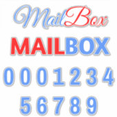 Postfachsatz mit Zahlen Aufkleber (Vorderseite)