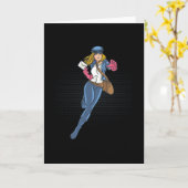 Postfrau Karte (Gelbe Blume)