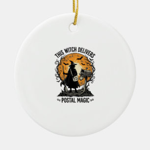 Posthexen-Shirt Vintage Halloween-Briefträger Keramik Ornament