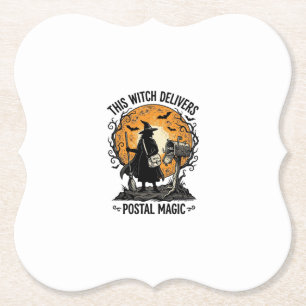 Posthexen-Shirt Vintage Halloween-Briefträger Untersetzer