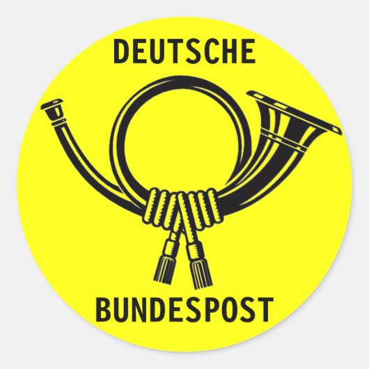 Posthorn DEUTSCHE BUNDESPOST gelb#1 Runder Aufkleber (Vorderseite)