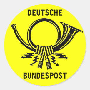Posthorn DEUTSCHE BUNDESPOST gelb#2 Runder Aufkleber