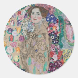 Posthumes Porträt der Ria Munk von Gustav Klimt Runder Aufkleber