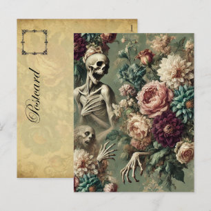 Posthumous Heartache - Gothic Floral Design Feiertagspostkarte