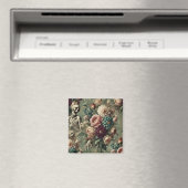 Posthumous Heartache - Gothic Floral Design Magnet (In Situ (Geschirrspüler))