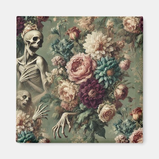 Posthumous Heartache - Gothic Floral Design Magnet (Vorne)