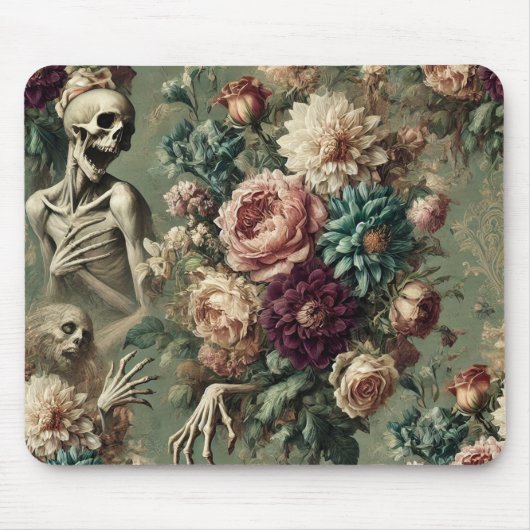 Posthumous Heartache - Gothic Floral Design Mousepad (Vorne)