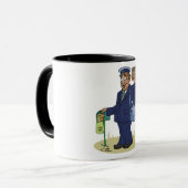 Postie Delivering Tasse (Vorderseite Links)