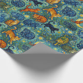 Postimpressionistische Katzen Geschenkpapier (Ecke)