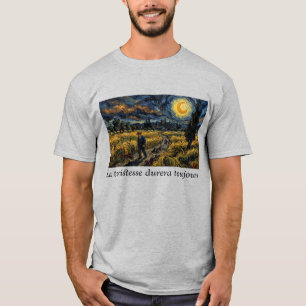 Postimpressionistische Sternennacht-Weizenfeld-Kun T-Shirt